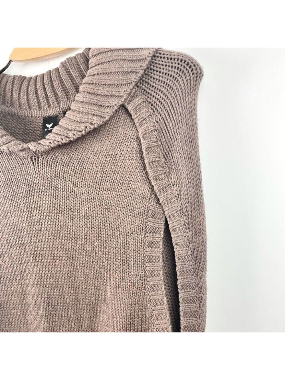 NWT Industry Brown Marled Wool Blend Cocoon Dress Size L - Picture 6 of 8
